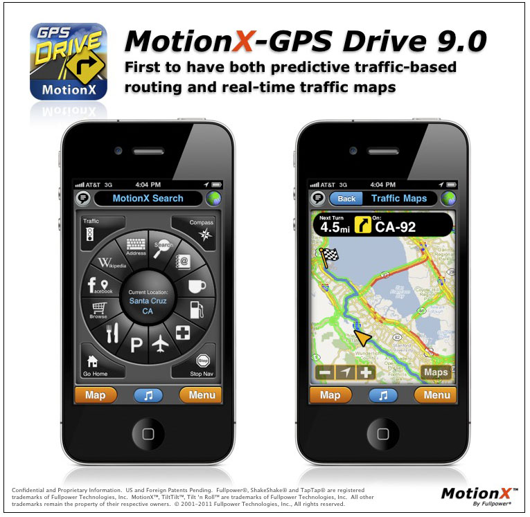 MotionX-GPS Drive Launches Version with Both Live and Predictive Traffic | News | Fullpower Technologies, Inc.